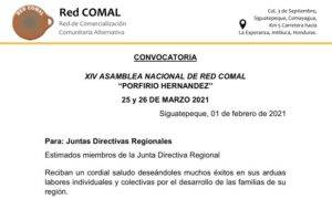 Portada de Convocatoria XIV Asamblea Red COMAL